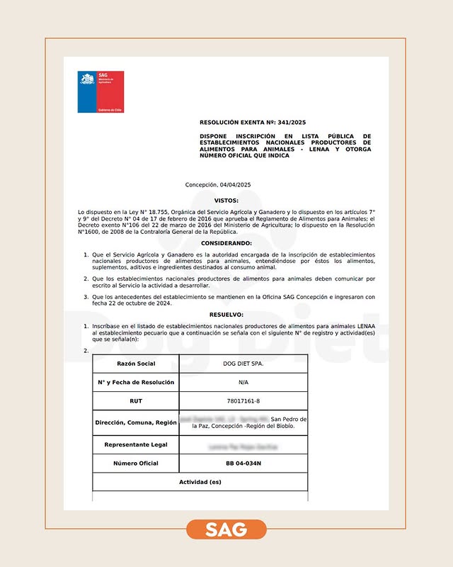 Resolución SAG - Dog Diet